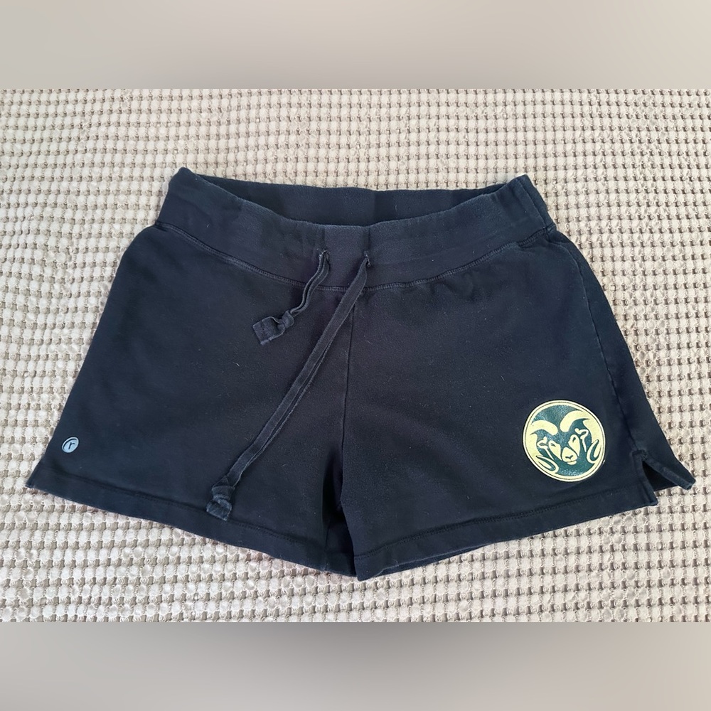 CSU Colorado State University Black Athletic soft shorts Drawstring